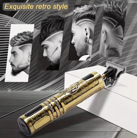 T9 Trimmer - Vintage T9 Gold Hair Trimmer - Premium Body Dragon Shape T9 Hair Trimmer Plastic Body